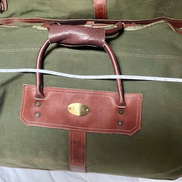Vintage Orvis canvas and leather duffel bag set - Picture 7 of 16
